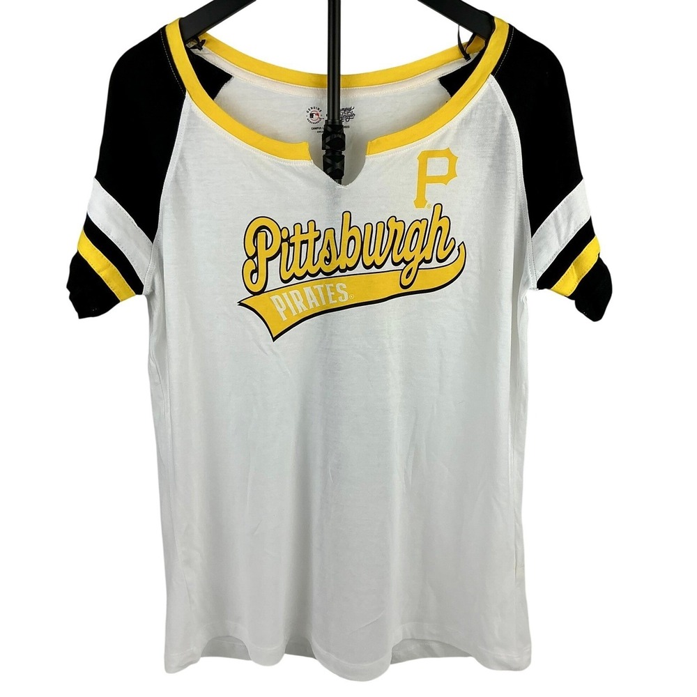Pittsburgh Pirates Women's Raglan T Shirt Large MLB Genuine Merchandise - Picture 2 of 7